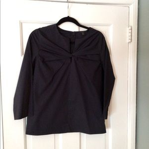 COS navy pleat front cotton top